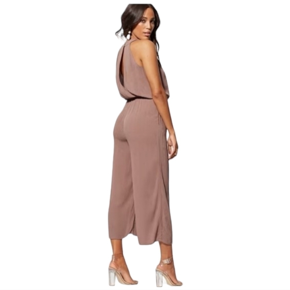 New York & Co High Neck Halter Culotte Jumpsuit Size XL